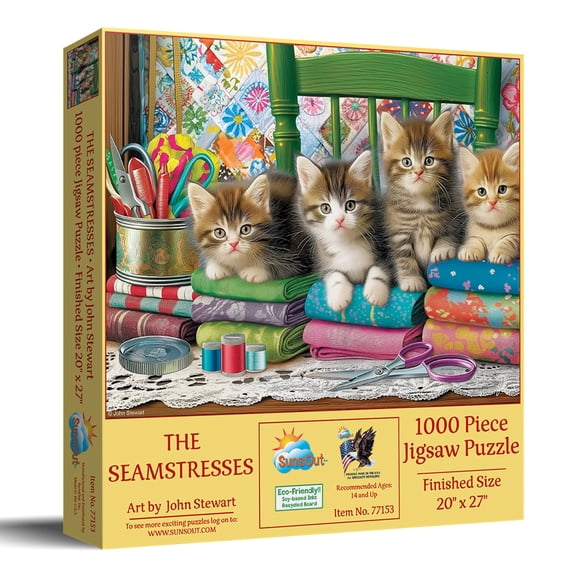 SUNSOUT INC - The Seamstresses - 1000 pc Jigsaw Puzzle by Artist: John Stewart - Finished Size 20" x 27" - MPN# 77153