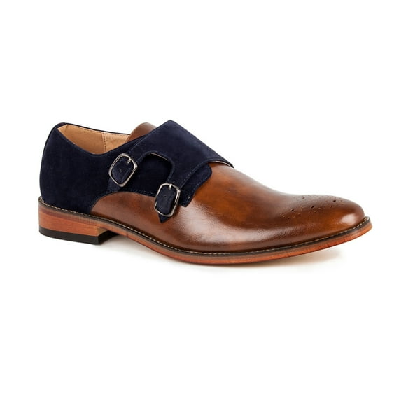 Gino Vitale Men's Monk Strap Two-tone Loafer