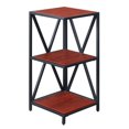 thumbnail image 3 of Pemberly Row Metal Three-Tier Corner Bookcase in Cherry Wood, 3 of 3
