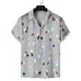 thumbnail image 2 of Camisas Hawaianas Para Hombre Hombres Moda Primavera Verano Casual Manga corta Turndown Neck Impreso Camisetas Top Blusa (Dark Gray, 3XL), 2 of 3