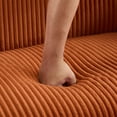 thumbnail image 4 of 50.78" Modern Loveseat Couch Sofa, Corduroy Fabric Upholstered 2-Seat Sofa, Loveseat with Wooden Nature Legs for Small Space Office Studio Apartment Bedroom (Orange), 4 of 11