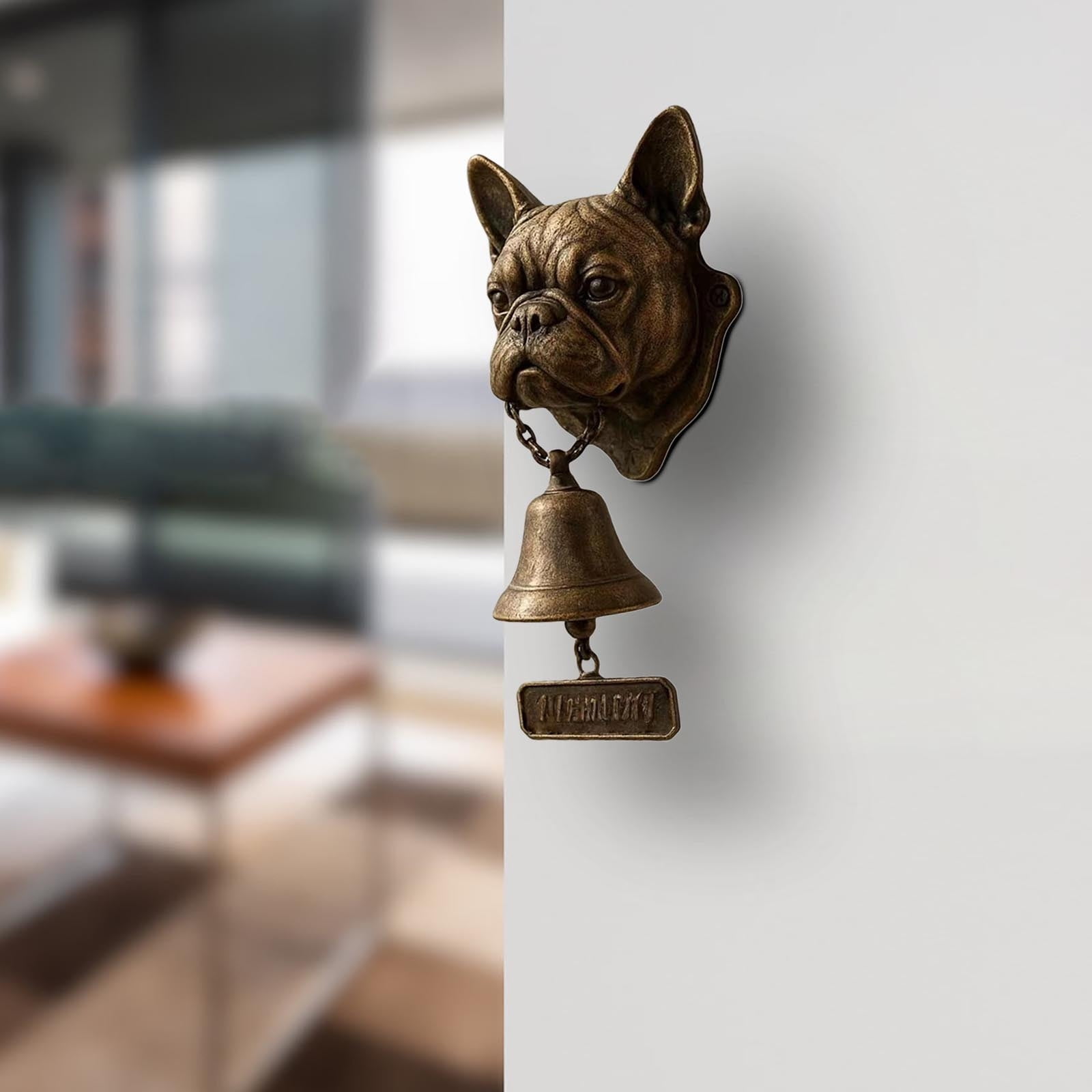 Doberman Welcome Bell, Retro Cast Iron Dog Doorbell, Hanging Bell