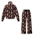 thumbnail image 5 of SCRAWLGOD Valentine's Day Decor Heart Sloth Print Pink Black Lounge Sets for Women Turtleneck Pullover Sweatshirt Wide Leg Sweatpants Fashion 2 Piece Outfits Casual Sweatsuit Comfortable Tracksuit, S, 5 of 7
