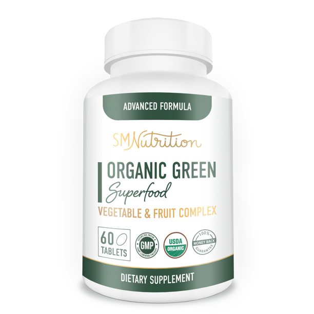 Green Superfood Supplement (60 Tablets) Super Greens Organic Whole Food