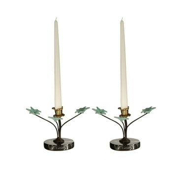 Springdale 7"H Maple Leaf 2-Piece Metal Candle Holders