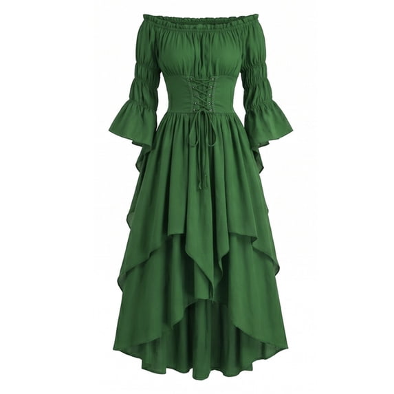 FASHOFT Gothic Punk Dress for Women Halloween Costumes Cold Shoulder Butterfly Sleeve Christmas Cosplay Party Dress XXL
