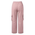 thumbnail image 7 of Dpytoraw Girls Solid Utility Cargo Pants Drawstring Elastic Waist Lightweight Trousers Pink Size 13-14 Years, 7 of 7