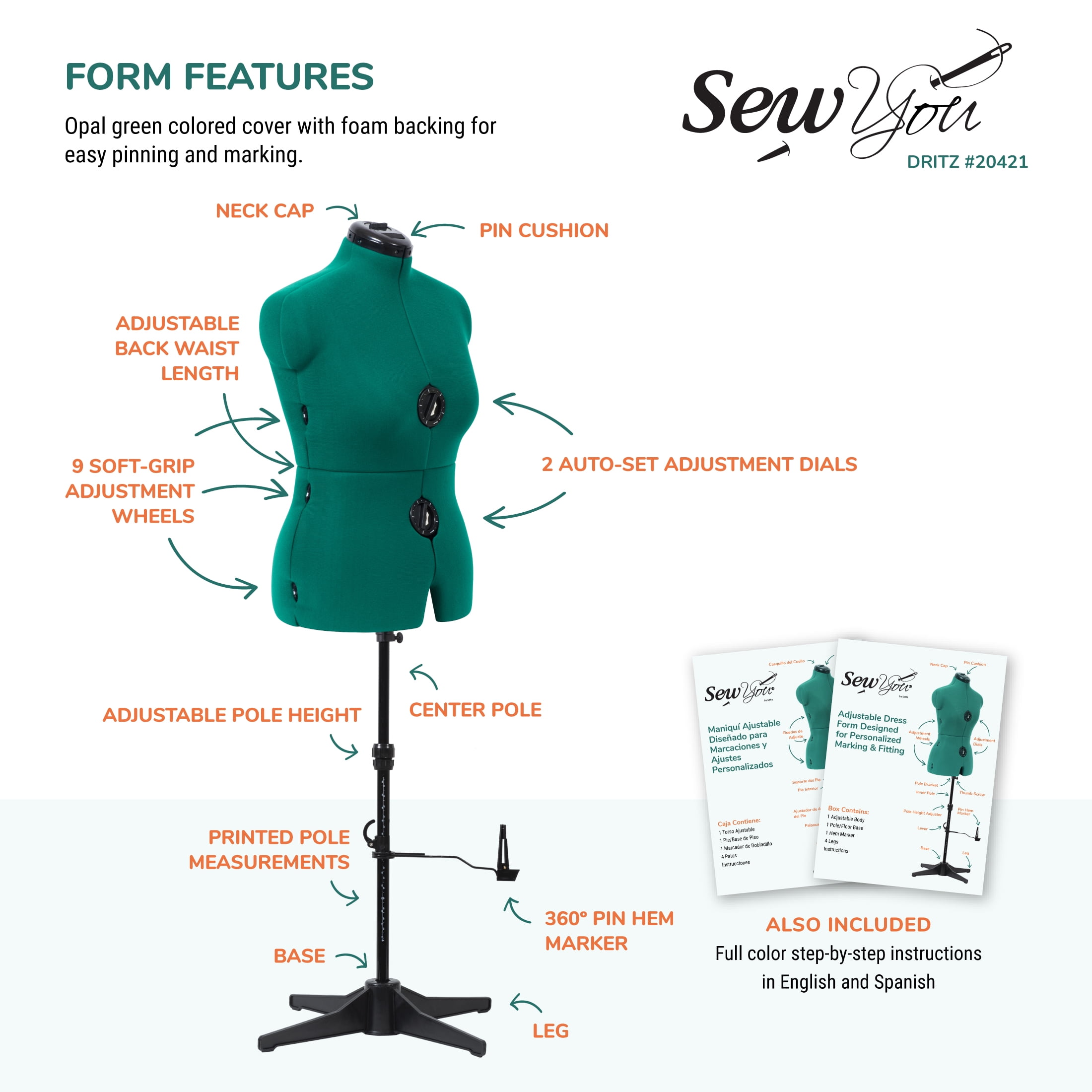 Dritz Sew You Adjustable Dressform, Medium