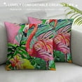thumbnail image 3 of PRATYUS Summer Pink Flamingo Throw Pillow Covers Cushion Case Decorative Watercolor Tropical Palm Leaves Colorful Flowers Pillowcase Home Sofa Chair Cushion Cover 20x20in, 3 of 5