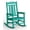 Aqua, variant on Oversized HDPE Outdoor Rocking Chair, All-Weather High Back Porch Rocker, Gray