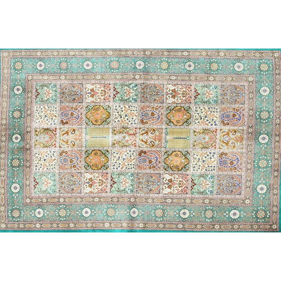 Ahgly Company Indoor Rectangle Traditional Pale Silver Gray Persian Area Rugs, Swatch Sample