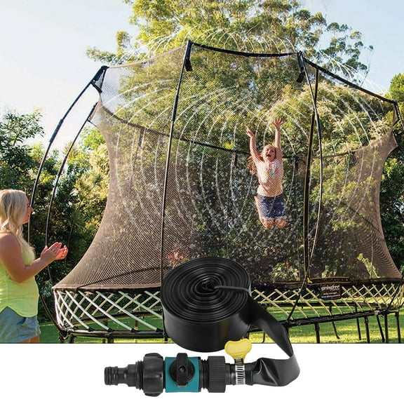 39FT Kids Outdoor Summer Backyard Waterpark Fun Game Trampoline Water Sprinkler