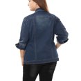 thumbnail image 5 of Veste en Denim Délavé pour Femmes Grande Taille à Coutures, Boutonnée devant, Bleu 3X, 5 of 5