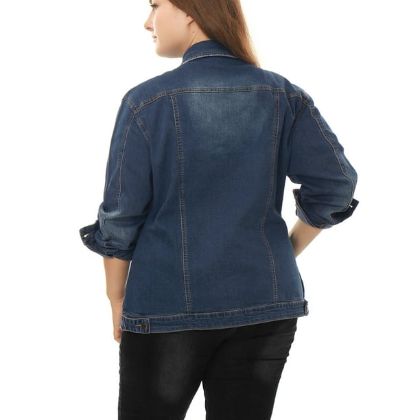 Plus size hotsell jean jacket walmart