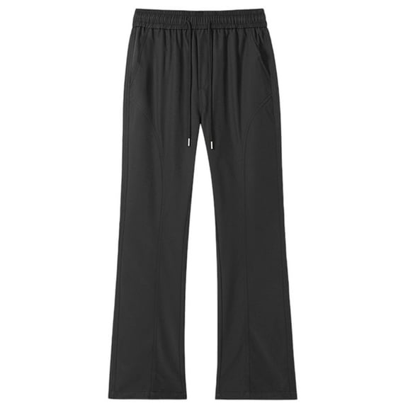 Hifoo Men Winter Casual Pants Windproof Thermal Trousers With Straight Leg Loose Fit For Outdoor Daily Wear Trendy Solid Color Slacks