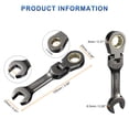 thumbnail image 2 of Uxcell 2Pcs Flex Head Stubby Ratcheting Combination Wrench 11mm Métrico 72-Dientes Acero CR-V Niquelado, 2 of 6