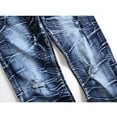 thumbnail image 5 of dzxyzu Men's Jeans Slim Fit Ripped Straight Leg Lounge Trousers Distressed Fashion Denim Pants, 5 of 9