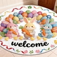thumbnail image 3 of Round Easter Bunny Welcome Mat for Living Spaces - Absorbent Non Durable Polyester Rug Easy Clean Floor Round Shape 40CM/60CM/80CM, 3 of 6