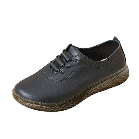 

Pimfylm Penny Loafers For Women Women s Loafers Casual Slip On Comfort Walking Flats Leather Driving Moccasins Black 7.5