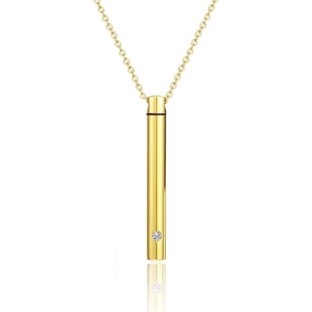 Urn Necklaces for Ashes Stainless Steel Cylinder Urn Necklace for Women Men Pet Human Ashes Memorial Remembrance Necklace Perfume Blood Bottle Pendant Holder Keepsake Jewelry