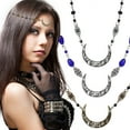 thumbnail image 2 of 3 piezas de cadenas para la cabeza bohemias con colgante de luna hueca, cuentas de cristal, tocados decorativos, accesorios para el cabello para mujeres y niñas., 2 of 5