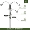 thumbnail image 3 of Kingsyard Bird Feeding Station Kit, 85" Bird Feeder Pole with 5-Prong Base, Bird Feeder Stand for Outdoors Hanging Bird Feeders, Upgraded in Stability, Black, 3 of 7