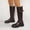 Brown, variant on Women's Straight Knee High Boots Round Toe Side Zipper Low Block Heel Winter Solid Color Fashion Casual Tall Long Boots Brown 8.5(41)