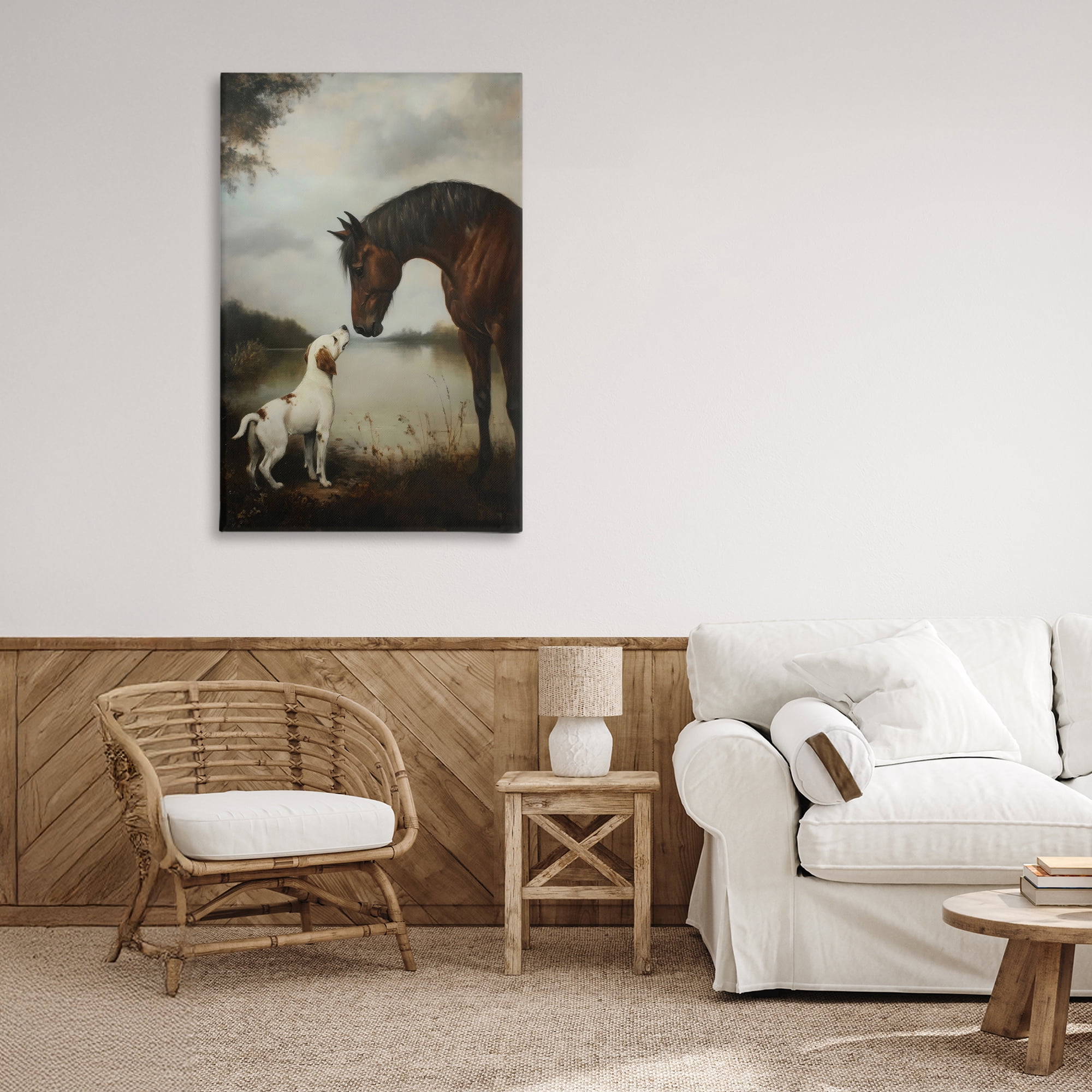 Stupell Industries Hound & Horse Companions Canvas Wall Art, design by Petal Prints Design