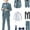 Blue Gray (7pcs), variant on Lycody 7PCS Youth Slim Fit Suits Kids Blazer Set for Boys Age 2-20 Lightweight Breathable School Uniform Graduation Wedding Uniform Party Wear