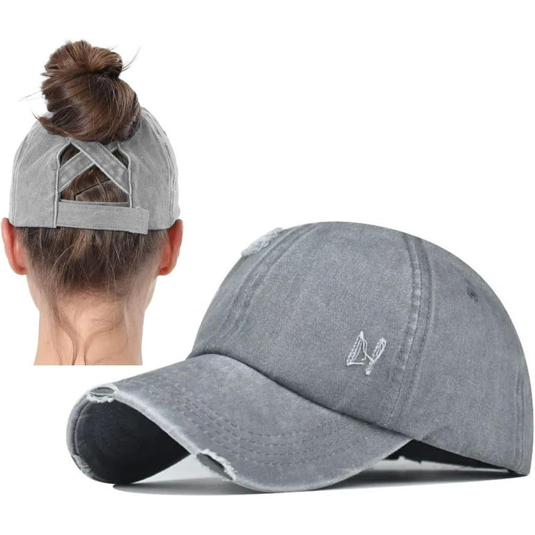 2 Packs Womens Ponytail Criss Cross Hat Baseball Cap  display picture 1