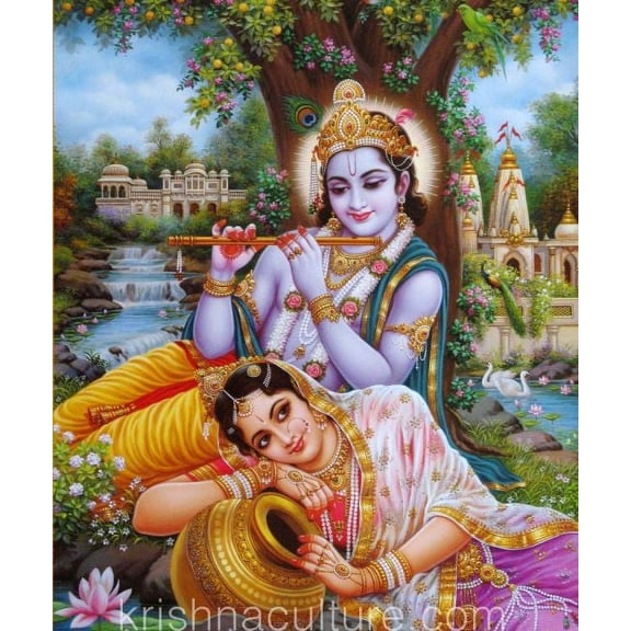 KrishnaCulture Radha Krishna Rasa CV16SC Canvas Art 15x18"