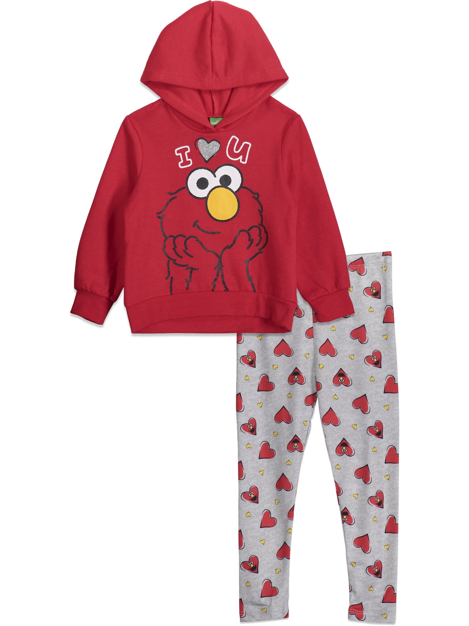 Sesame Street Elmo Toddler Girls Fleece Hoodie & Leggings Elmo 2T