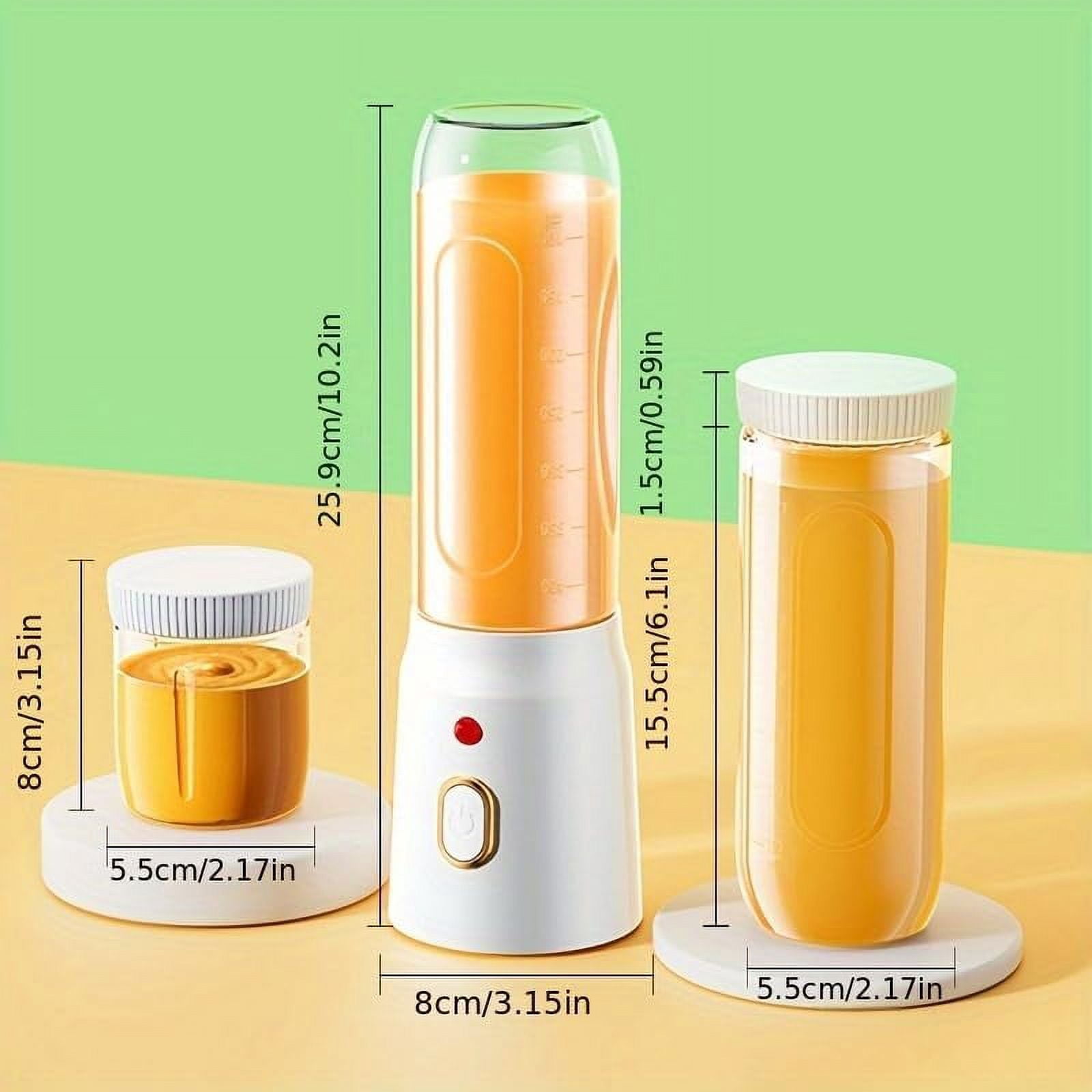 Portable Blender for Fruit Juice, 10 Blades Juicer Cup, USB Rechargeable, 450ML Personal Blender for Kitchen, Travel