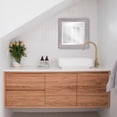 thumbnail image 5 of Warm Gray Faux Wood Square Mirror - Black, 5 of 5