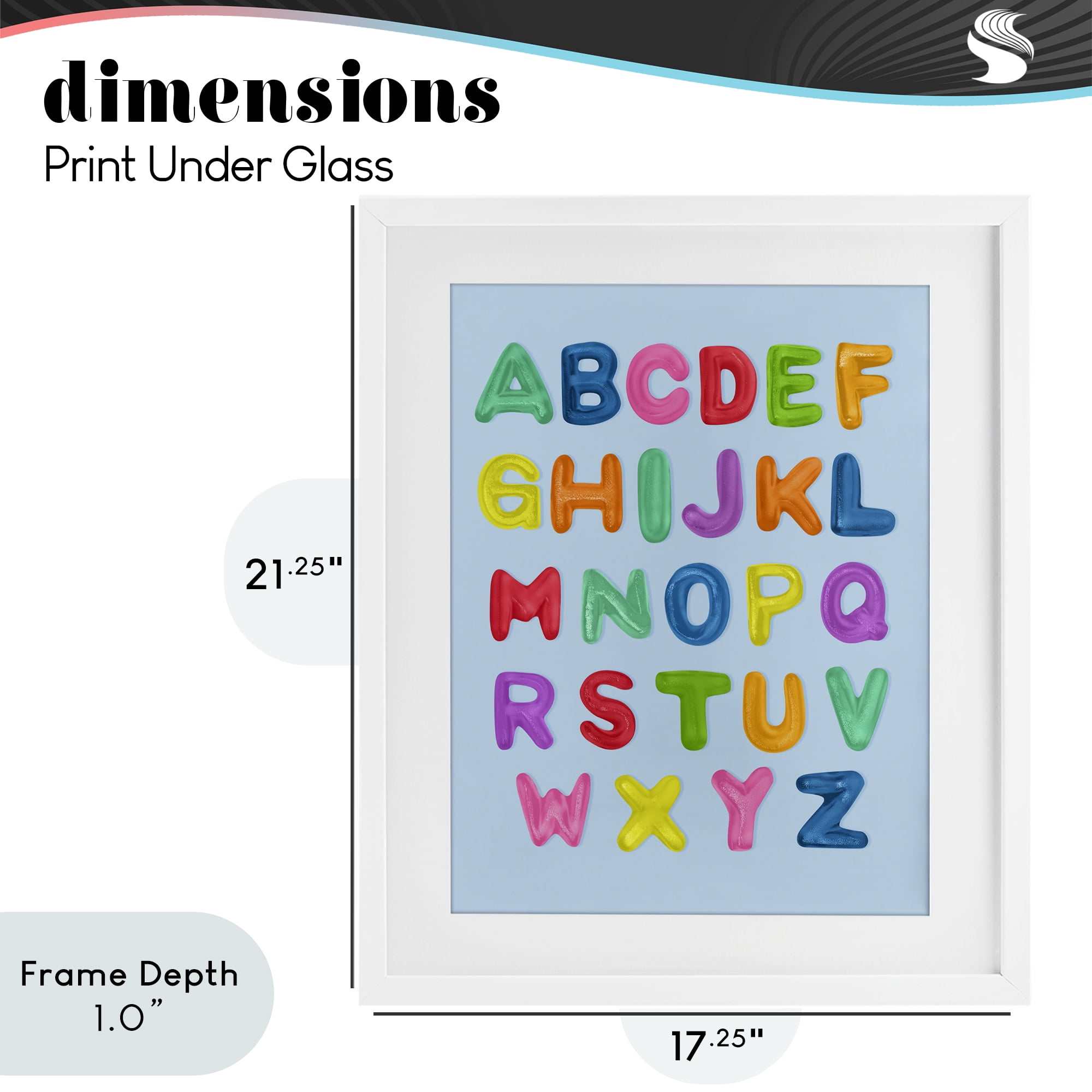 Stupell Industries Gummy Candy Alphabet White Framed Print Under Glass, design by LISH Creative