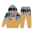 thumbnail image 3 of Angala Boys Ice Print Sweatsuit 2Pcs Clothing Sets Cute Preppy Ice Print Drip Baseball Hoodie And Pants Cute Cozy Children Dailywear 2-3 Years, 3 of 6