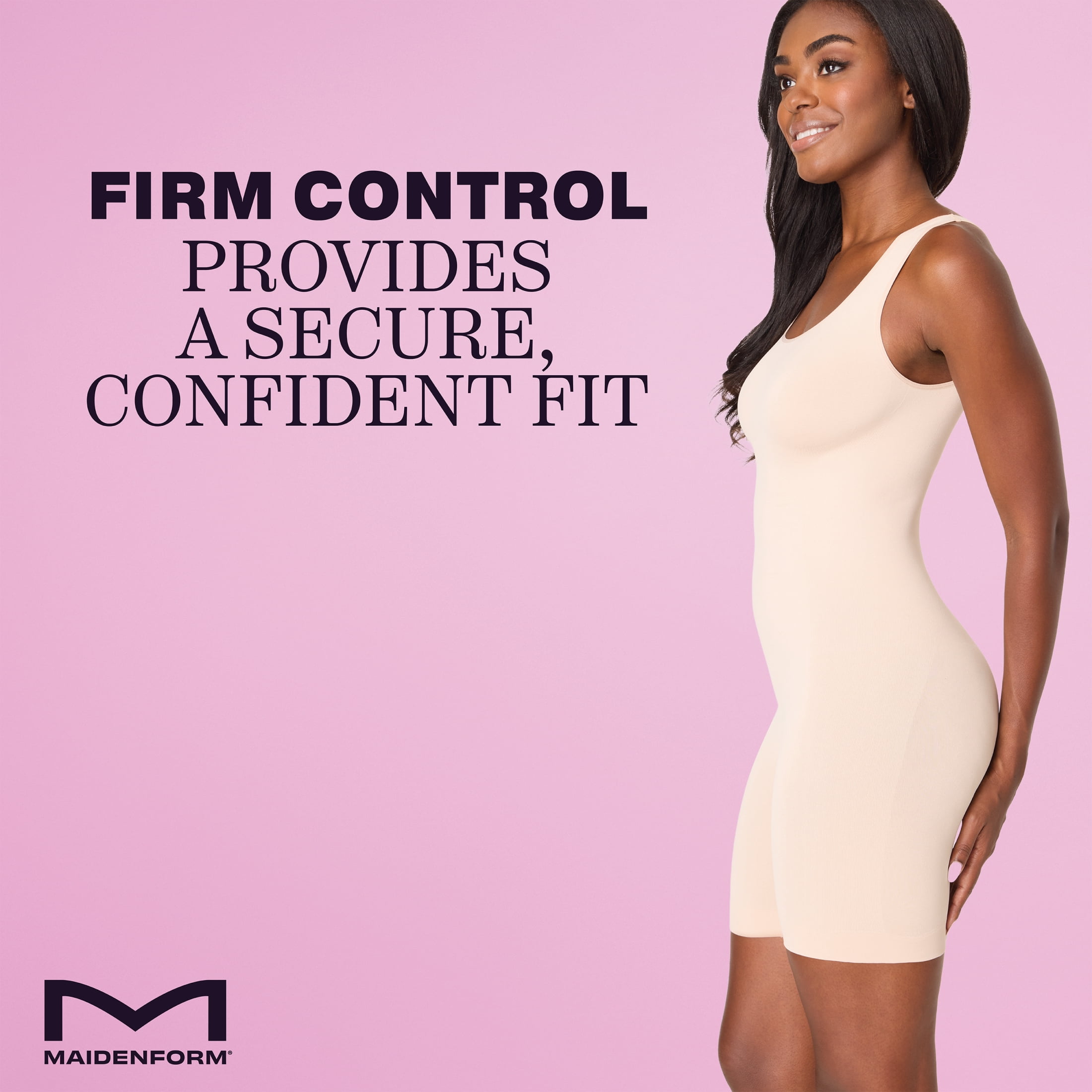 Maidenform Women's Shapewear Seamless Firm Control Mid-Thigh Bodysuit, Sizes up to 3XL