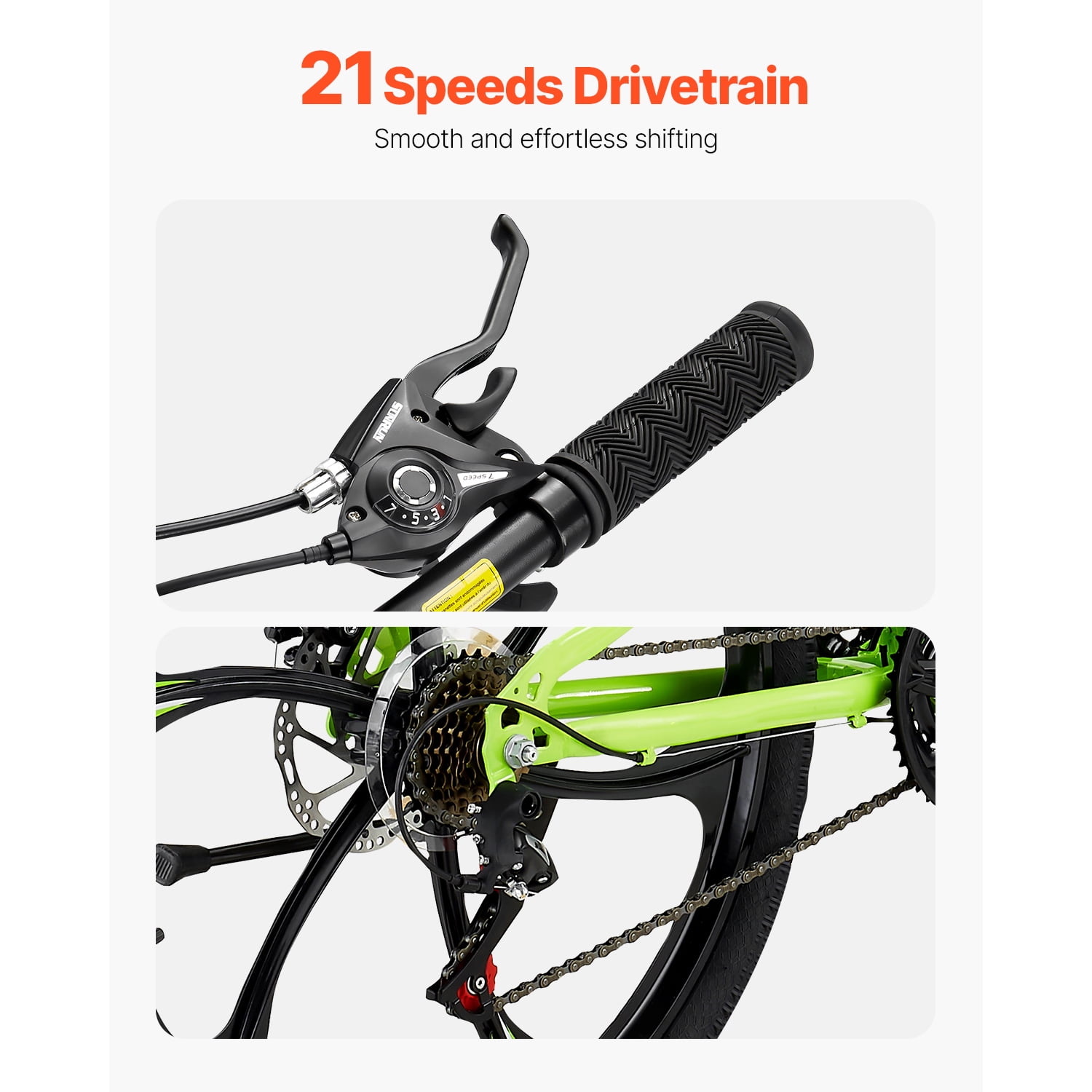 KFFKFF 26-inch Collapsible Mountain Cycle, MTB Bike featuring Comprehensive Shock Absorption, 21-gear Transmission, Cushioned Seat, Disk Braking System, Robust Carbon Steel Body