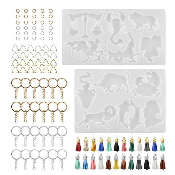 DIY 12 de resina de constelaciones, fácil de , decorativo, duradero, able, llavero, de silicona pa tobillera, hallazgos Zulema Kits de moldeado de llaveros