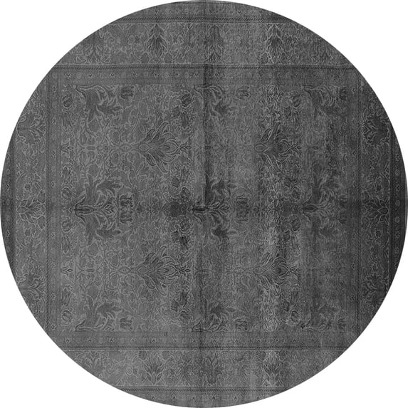 Ahgly Company Indoor Round Oriental Gray Industrial Area Rugs, 7' Round