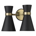 Z-Lite 731-2S-MB Modern Two Light Wall Sconce In Matte Black - Sleek Linear Vertical Design