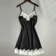 thumbnail image 1 of Camisón corto de satén para mujer, lencería con almohadillas para el pecho, 1 of 4