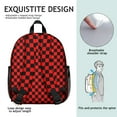 thumbnail image 5 of Black and Red Checkered Backpack Backpack for School,Cute School Bag,Schoolbag with Adjustable Shoulder Straps & Padded Back,13.8"x11.4"x6", 5 of 6