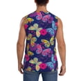 thumbnail image 4 of Bingfone Paint Butterflies Pattern Men's Tank Tops Workout Sleeveless Tee Shirts Running Beach Tanks for Men-X-Large, 4 of 7
