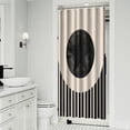 thumbnail image 3 of Simple Contemporary Strip Elegant Geometory Sun Bathroom Curtains Waterproof Duty Polyester Bathroom Shower Curtain Sets Decor Basic Bath Decor 36" W X 72" L with 7 Hooks, 3 of 4