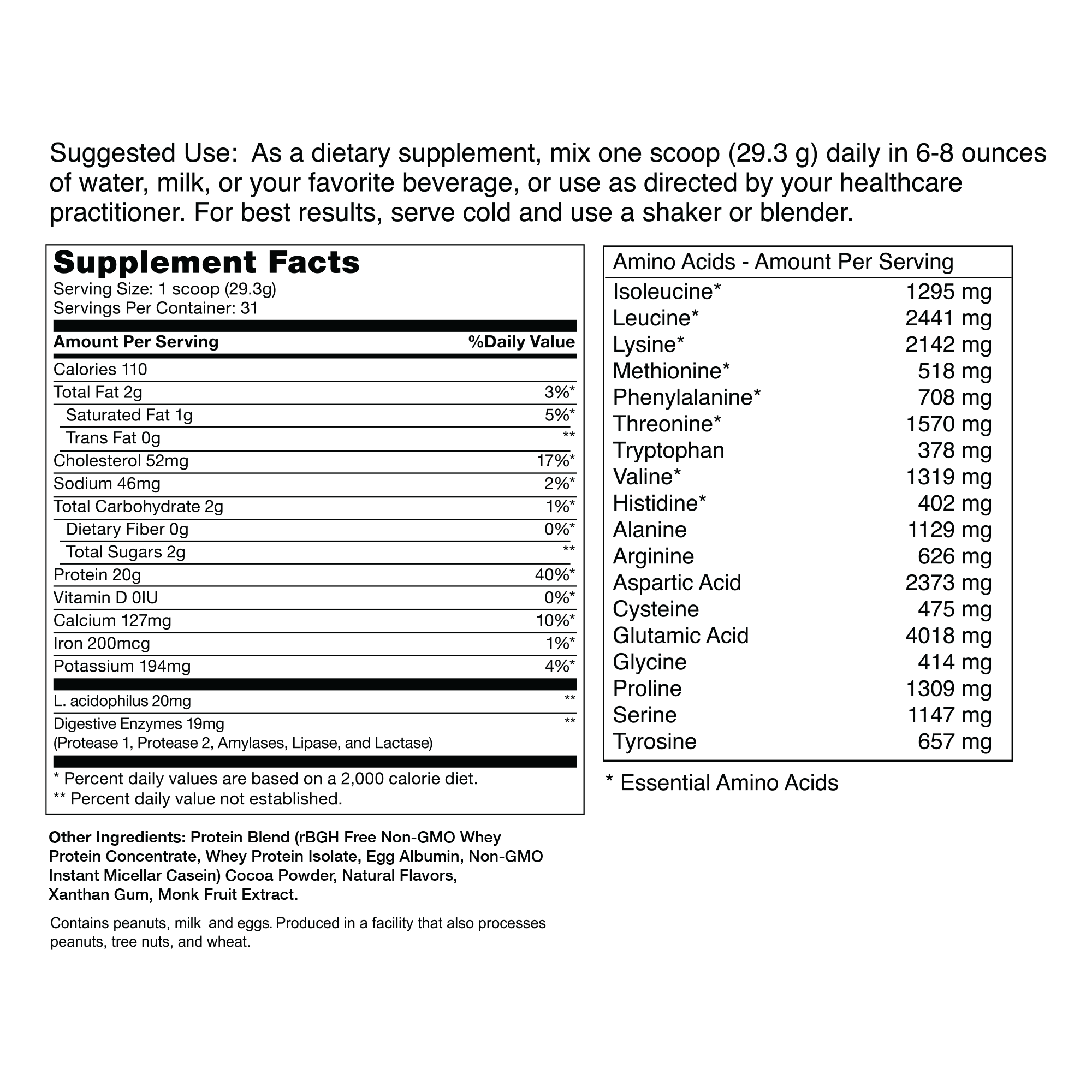 Jocko Mӧlk Protein Powder, Chocolate Peanut Butter, 22g Protein, 2 lb.