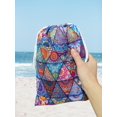 thumbnail image 3 of 1pc Mandala Print Beach Towel, Red Violet Microfiber Soft Absorbent Swimming Towel For Outdoor, 3 of 5