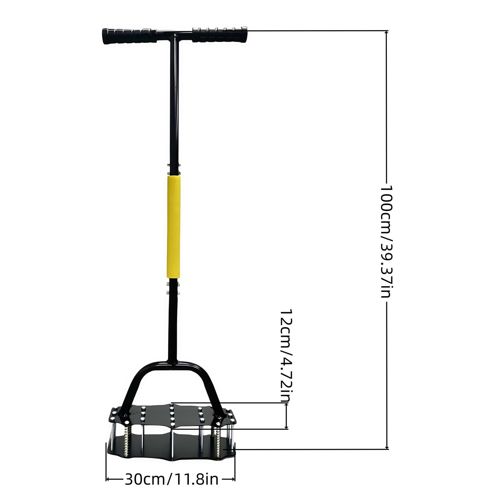 Lawn Aerator Tool, Spring-Loaded Soil Aerator with Auto-Reset, 18 Steel Spikes, Heavy-Duty Carbon Steel, Ergonomic T-Handle for Lawn, Yard and Garden