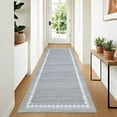 thumbnail image 1 of Washable Area Rug for Living Room, Solid Neutral Non Slip Large Rug with Rubber Backing, Low Pile Stain Resistant Modern Carpet for Bedroom Dining Room, 2×6 ft to 10×13 ft, Camel Gray Blue Black, 1 of 8