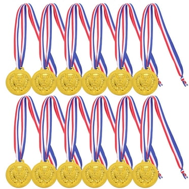 12Pcs Kids Medal with Lanyard Award Medals Sports Match Medals Game Awards Medals